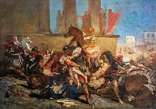 Porwanie Sabinek, I poł. XIX w., olej na płótnie, 48,5×69,5 cm, Zamek Królewski na Wawelu
