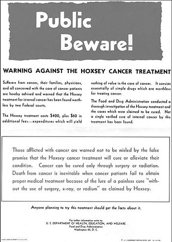 English: FDA poster warning against the use of...