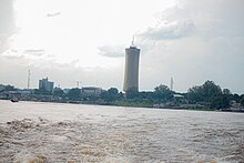 The Nabemba Tower in 2019, viewed from the Congo River. FLEUVE 01.jpg