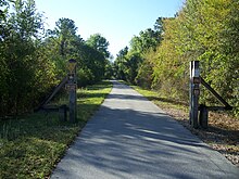 General James A. Van Fleet State Trail on the abandoned segment of the right-of-way north of Auburndale FL Van Fleet Green Pond south02.jpg