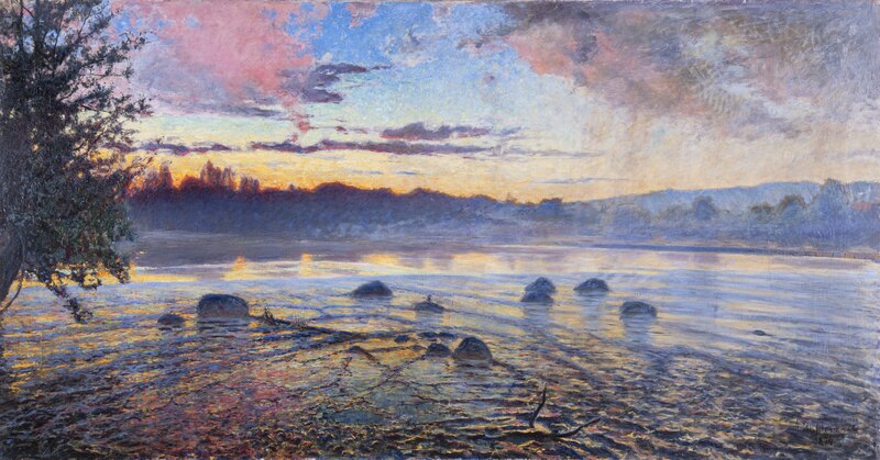 File:Fahlcrantz, Axel - Evening at Motala River - Gothenburg Museum of Art - GKM 0279.tif