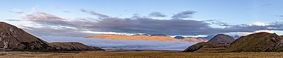 Thumbnail for File:Fog around Lake Heron, Taylor Range, Canterbury, New Zealand.jpg