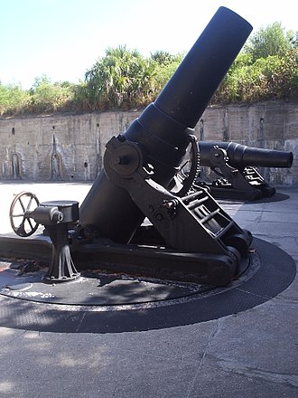 Type of 12-inch mortars used by Battery D, 265th Coast Artillery. Fort Desoto12.jpg