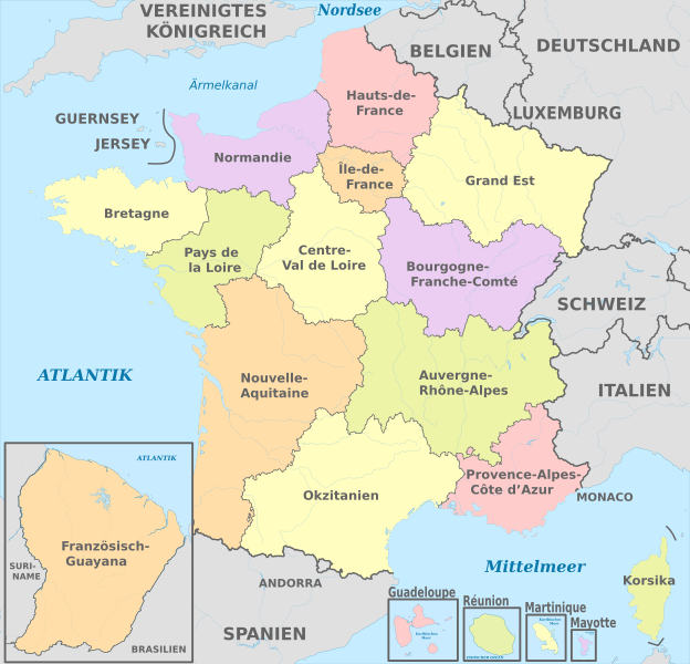 File:France, administrative divisions - de (+overseas) - colored 2016.svg