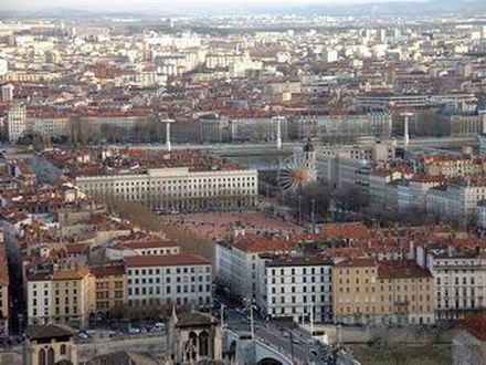 Place Bellecour seen from the hill of Fourvière