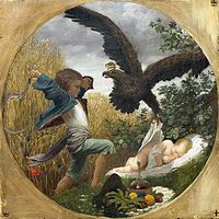Фредерик Лейтон, «Мальчик, спасающий младенца из когтей орла», 1850–1852