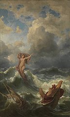 Левкофея спасает Одиссея во время шторма. Баварские государственные художественные собрания.