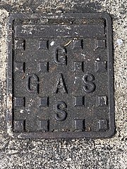 Image 32Manhole for domestic gas supply, London, UK (from Natural gas)