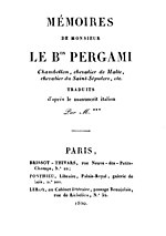 Vignette pour Mémoires de monsieur le baron Pergami