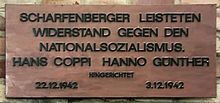 Gedenktafel Insel Scharfenberg (Teg) Hans Coppi. JPG