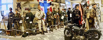 Uniforms and military equipment dating to the Second World War on display