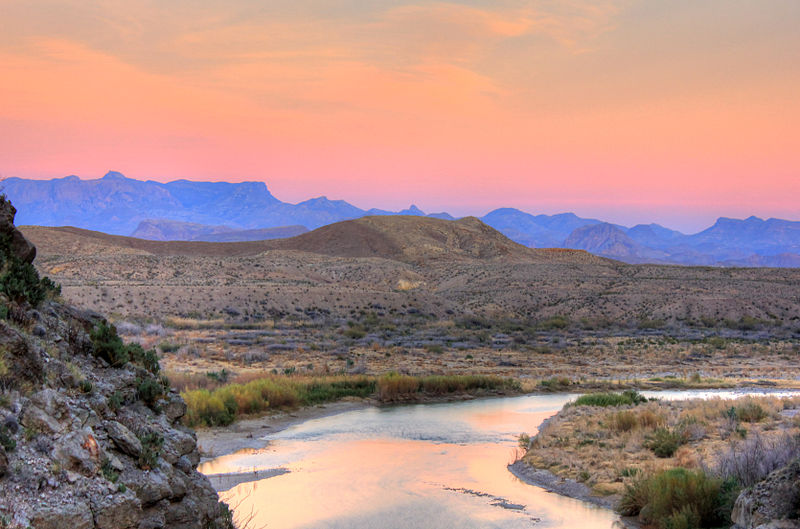 File:Gfp-texas-big-bend-national-park-flowing-into-the-sunset.jpg