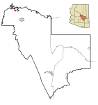 Gila County Incorporated and Unincorporated areas Pine highlighted.svg