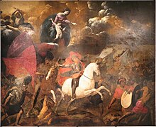 Painting of Catholic knights of the Albigensian Crusade fighting against the Cathars Giovan battista crespi detto il cerano, strage degli albigesi, 1628-32.jpg