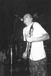 Broadrick performing with Godflesh at Wetlands Preserve in New York City on 11 November 1996