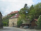 Grünsfeld Gasthof Jägerhaus and embankment below the city wall.jpg