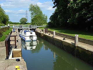 Grafton Lock Lock on the River Thames in Oxfordshire, England