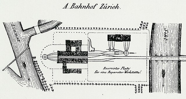 Ground plan of the first station in 1847.
