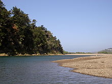 The mouth of the Gualala River near California State Route 1