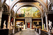 A múzeum díszlépcsőháza Carl Larsson: Gustav Vasa bevonulása Stockholmba című monumentális festményével