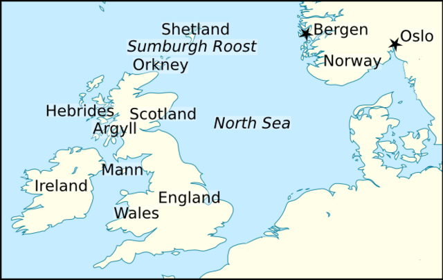 Map of north-west Europe