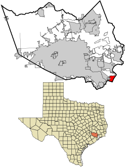 Harris County Texas incorporated and unincorporated areas Seabrook highlighted.svg