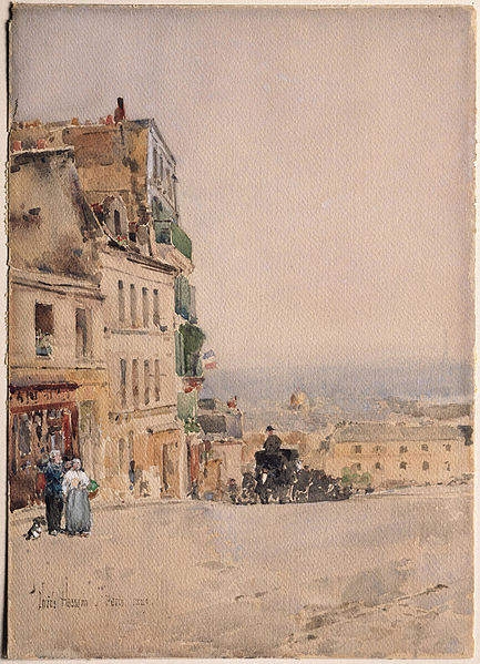 File:Hassam, Childe, View in Montmartre, Paris, 1889.jpg