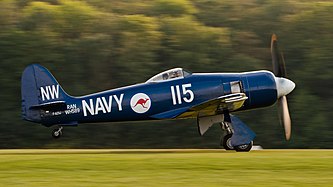 English: Hawker Sea Fury FB 10 (reg. F-AZXJ (115), cn 37733, built in 1944). Engine: Wright Centaurus XVIII. The aircraft was built for Iraqi AF as 316 (1958), destroyed in 2001 as reg. N56SF, rebuilt in the livery of RAN WH589 (cn 41H/636336, FB11).