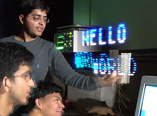 "Hello World" LED circuit, teaching students, Computer Science / Imaging Lab