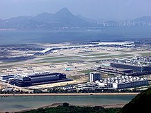 View of the airport from the Ngong Ping 360 cable car