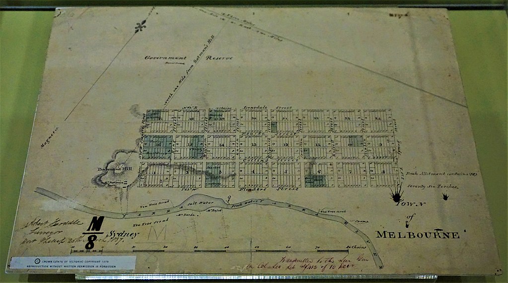 Hoddle's 1837 Survey of Melbourne - www.joyofmuseums.com - Old Treasury Building, Melbourne