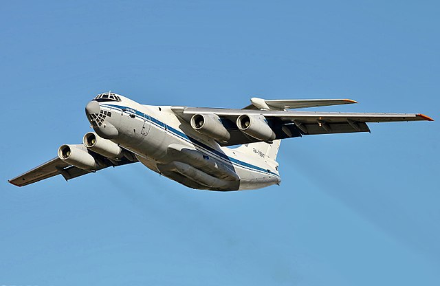 A 1970s Ilyushin-Il-76 airlifter designed for both strategic and tactical military operations
