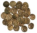 Thumbnail for File:Iron Age coins, Hoard of Catuvellauni Staters (FindID 550072).jpg