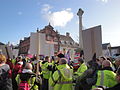 Public sector workers in St Thomas Square, Newport, Isle of Wight striking over pension changes by the government in November 2011.