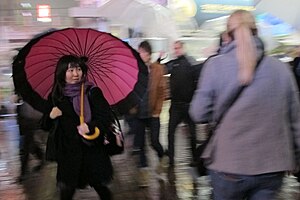 A local woman does a double-take at a foreigner during the evening rush hour in Japan Japanese woman does double-take at foreigner.jpg