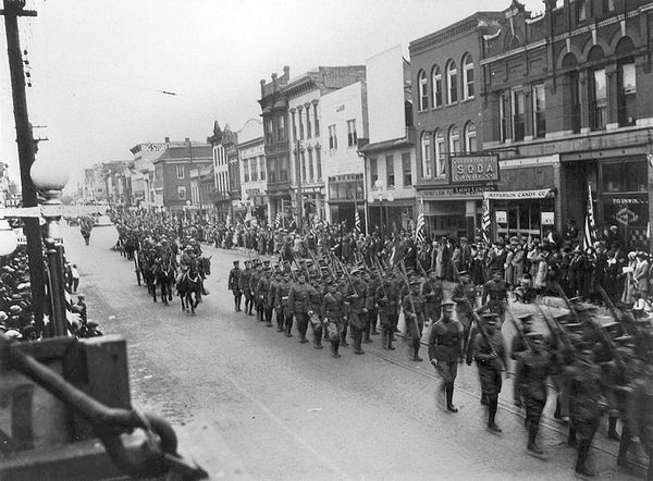 Parade on "New Capitol Day", October 6, 1924, to celebrate the dedication of the newly constructed Missouri State Capitol