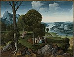 Joachim Patinier - Landscape with Saint John the Baptist Preaching (Musées Royaux des Beaux-Arts, Brussels).jpg