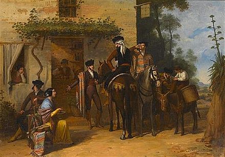 An 1849 painting by Joaquín Domínguez Bécquer is typical of Andalusian costumbrismo.