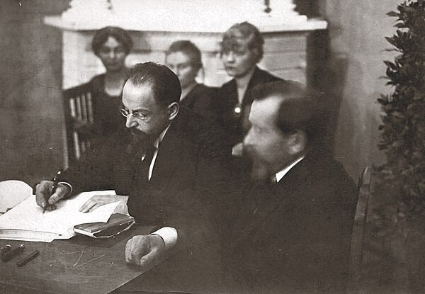 Joffe signing the 1920 Treaty of Tartu