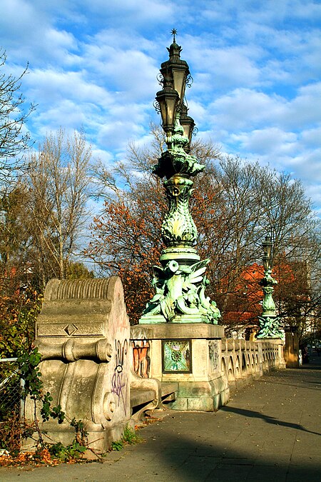 Königsworther Brücke Straße Hannover zwei der vier Pracht Kandelaber von Carl Dopmeyer 1898