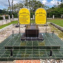 The Memorial in Kalabakan, Sabah commemorates the seven Royal Malay Regiment soldiers and their commander who were killed on 29 December 1963 when intruders from Indonesia attacked their camp. Kalabakan Sabah KonfrontasiMemorial-03.jpg