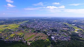 岩間町の中心部であった岩間駅の周辺（2016年）