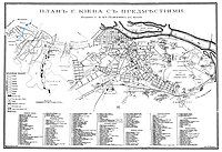 Мапа Києва 1894 року зі передмістями, видання Стефана Кульженка