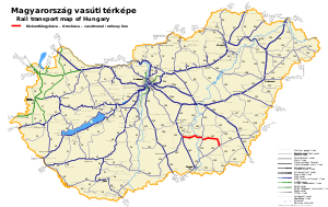 キシュクンフェーレジハーザ - オロシュハーザ線の路線図