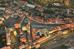 Luchtfoto van het historische centrum
