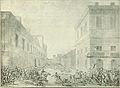 Fighting at Miodowa Street on Krakowskie Przedmieście, sketch by Jan Piotr Norblin, 1794