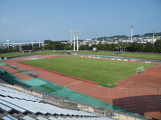 Kusanagi Athletic Stadium building in Suruga-ku, Shizuoka Prefecture, Japan