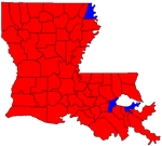 Parishes won by Commissioner of Insurance candidates in the October 22, 2011 election.
Jim Donelon
Donald C. Hodge LAInscom2011.png