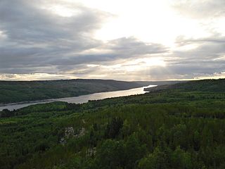 La Grande River tributary of East shore of James Bay, in administrative region of Nord-du-Québec, in Quebec, in Canada