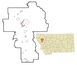 Lake County Montana Incorporated and Unincorporated areas Rocky Point Highlighted.svg